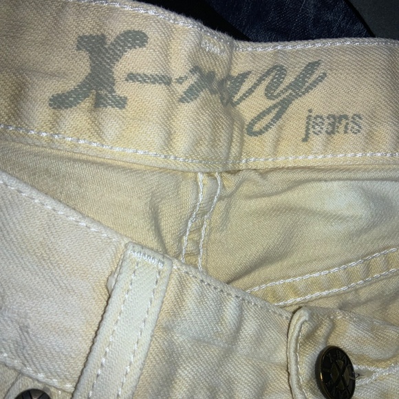 X-Ray Jeans off white jeans Sz 34 factory distressed whiskering - Picture 5 of 8